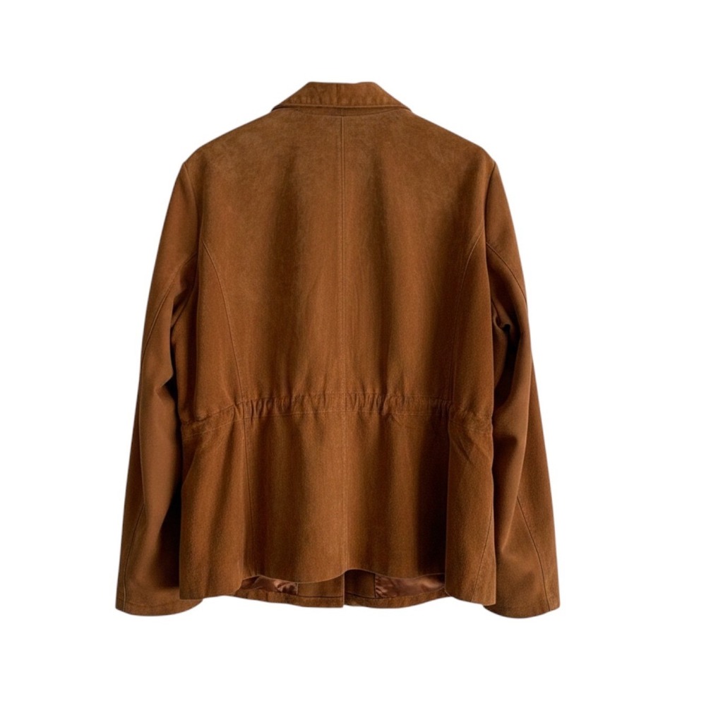 IMAN Global Chic Women Brown Suede Genuine Leather Moto Jacket Asymmetric Zip 2X - Picture 3 of 10